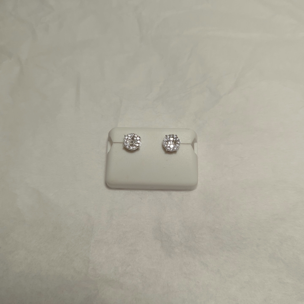 Moissanite Baguette Stud Earrings